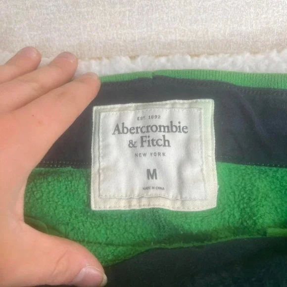Y2K Abercrombie & fitch men's straight leg green sweatpants loose M - Picture 4 of 8